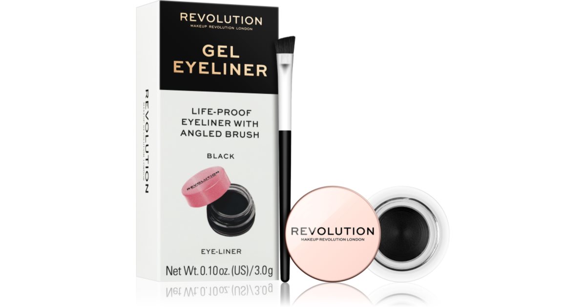 Makeup Revolution Gel Eyeliner Pot Gel Eyeliner with brush notino.ie