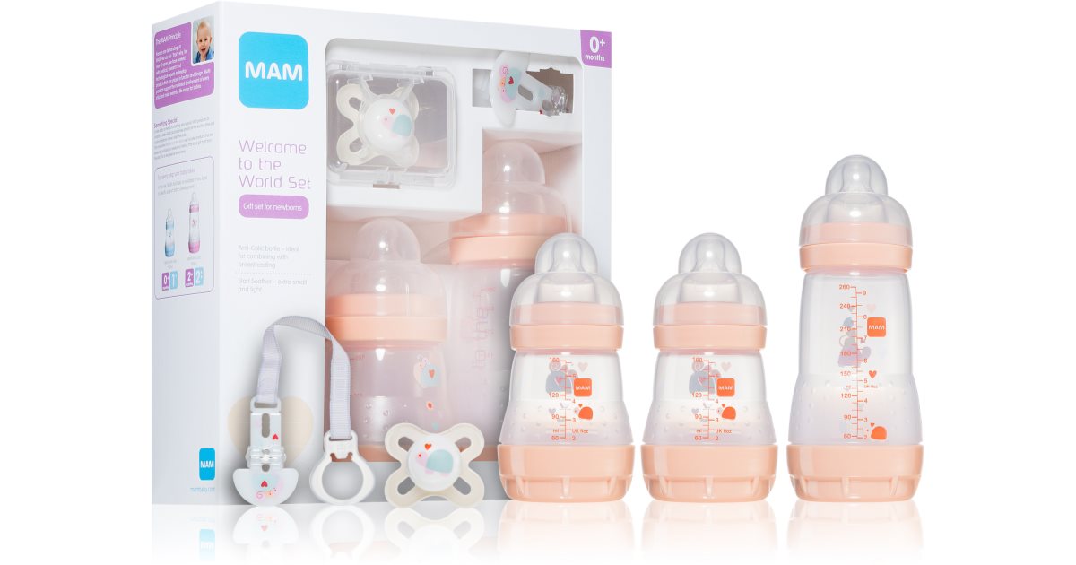 Mam pink bottle starter hot sale set