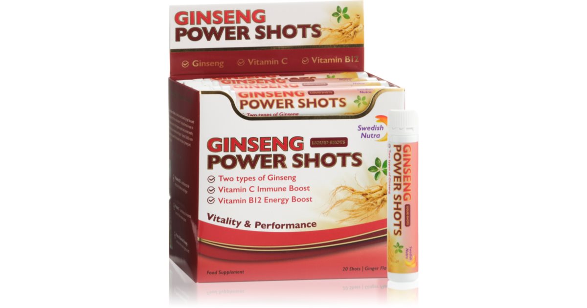 Swedish Nutra Ginseng Power Shots fiole pentru întărirea maximă a ...