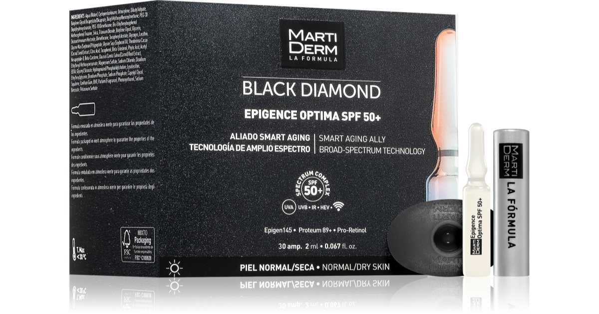 Black Diamond Epigence OPTIMA LSF 50+ – 10 Ampullen, Anti-Aging-Tagespflege Mit UV/IR/Blaulicht-Schutz