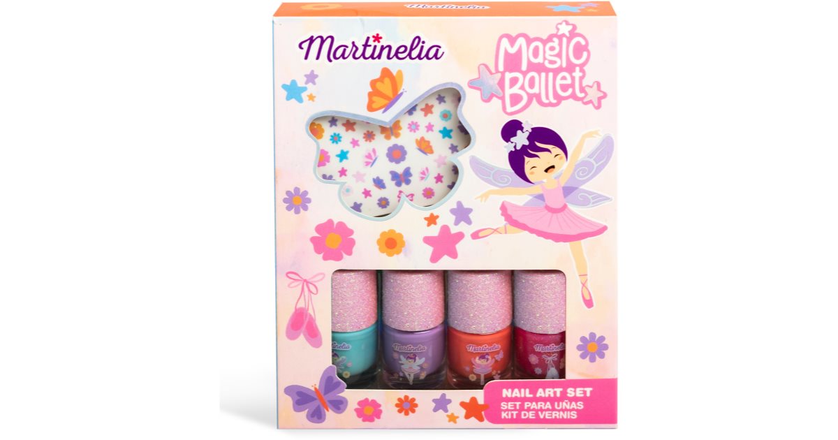 MARTINELIA Galaxy Nail Art Set Für Kinder - Mit Nagellack, Glitzer, Sticker & Glitzernder Tasche