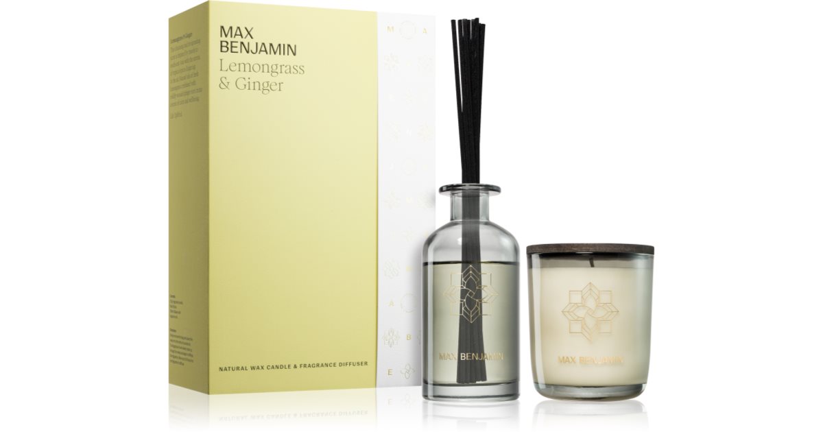 Max Benjamin Raumduft Lemongrass & Ginger – 150 Ml, Mit Reed-Stäbchen, 100% Reine Duftöle, Langanhaltend
