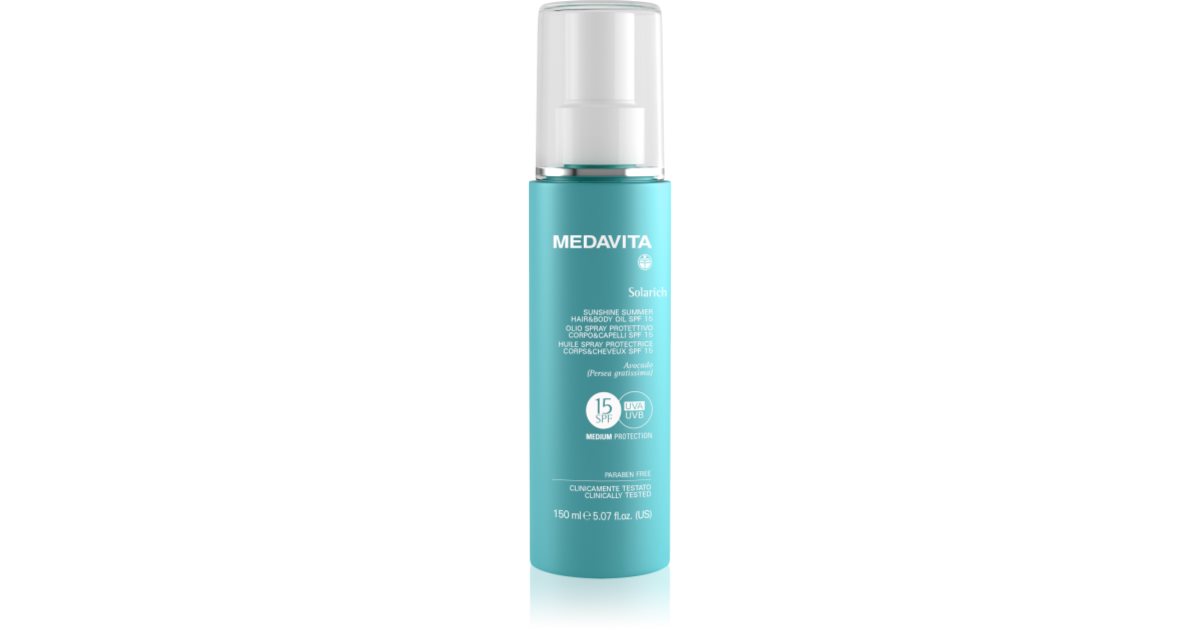 Medavita Solarich After-Sun Dusch-Shampoo – PH 5.5, Für Haar & Haut, Mit Avocadoöl & Aloe Vera