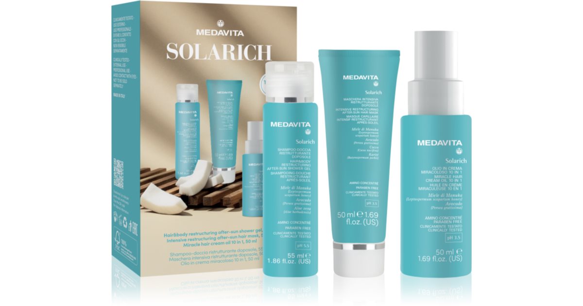 Solarich Medavita Solarich Travel Set zestaw podróżny podczas ekspozycji na słońce