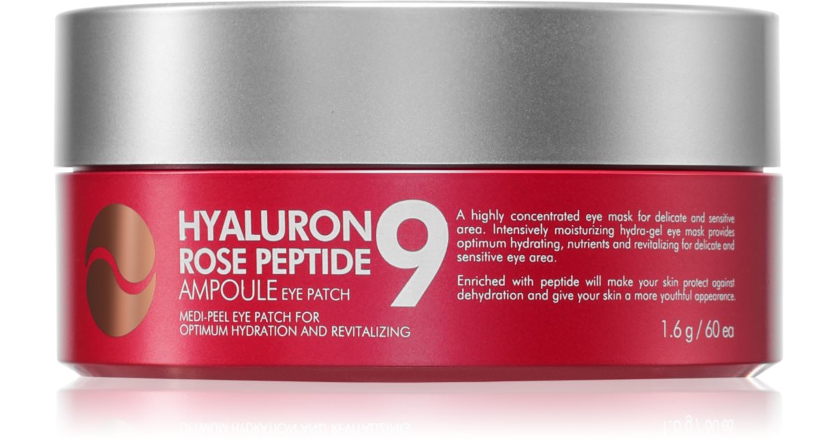Haluran Medi - Peel Hyaluron Rose Peptide 9 silikonowe podkładki pod oczy