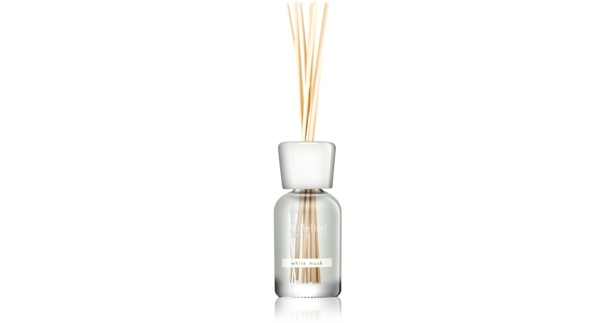 Millefiori Milano White Musk Natural 500ml Reed Diffuser, 9.7 x 36.2 x 9.6  cm