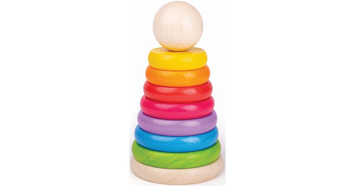 Bigjigs Toys First Rainbow Stacker stacking rings wooden notino.ie