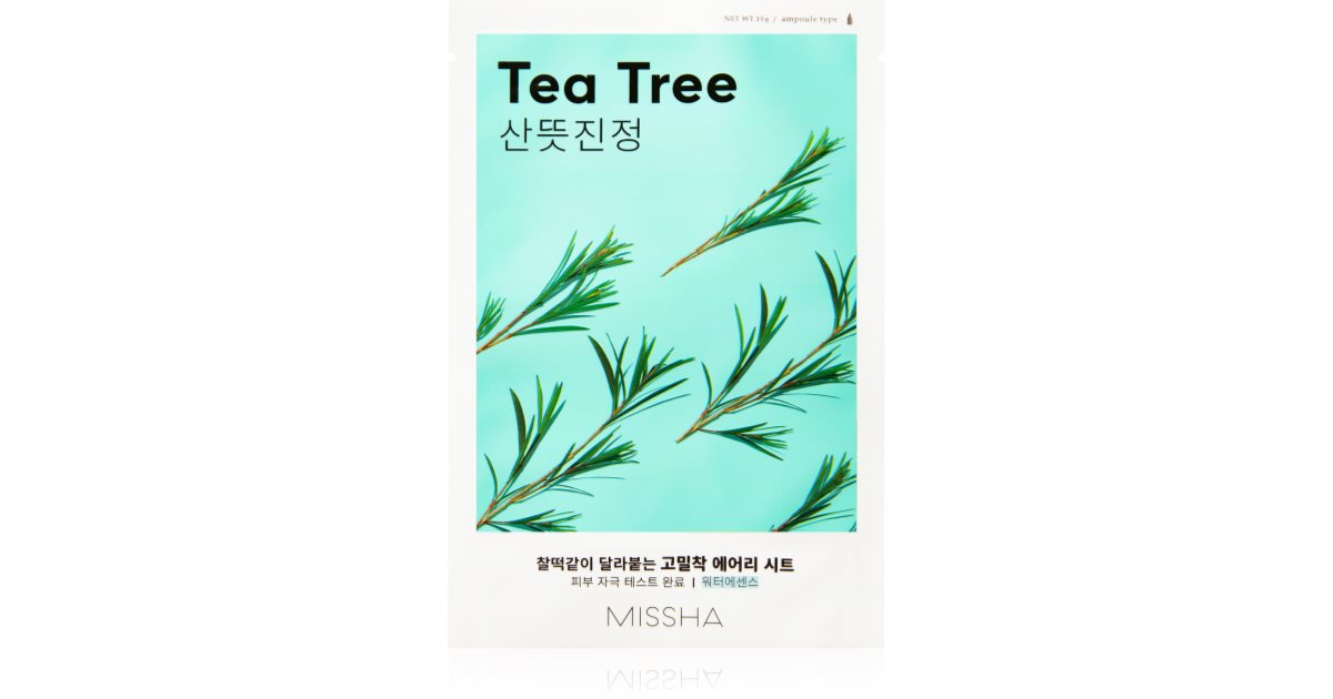 Missha Airy Fit Tea Tree masque tissu purifiant et rafraîchissant peaux — free download
