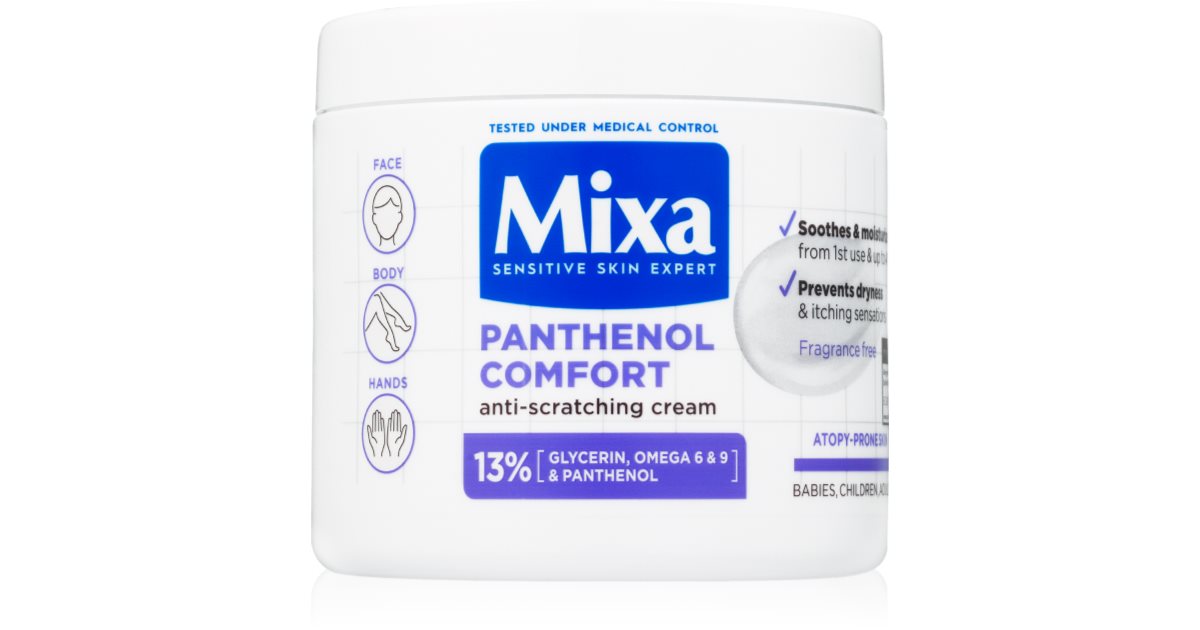 Mixa Panthenol Comfort crema corpo rigenerante per pelli secche e