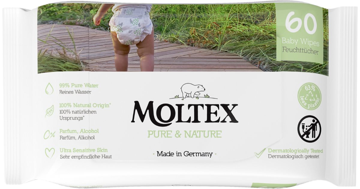 Moltex Pure & Nature Baby Wipes våtservetter för barn notino.se