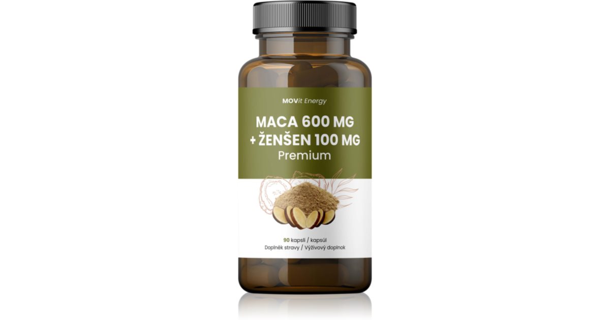 Movit Energy Maca 600 Mg Ženšen 100 Mg Premium Kapsle Pro Podporu Fyzické I Psychické 9462