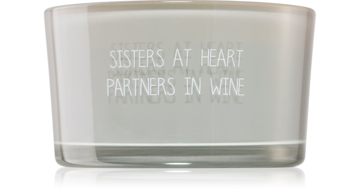 My Flame Candle With Crystal Sisters At Heart, Partners In Wine