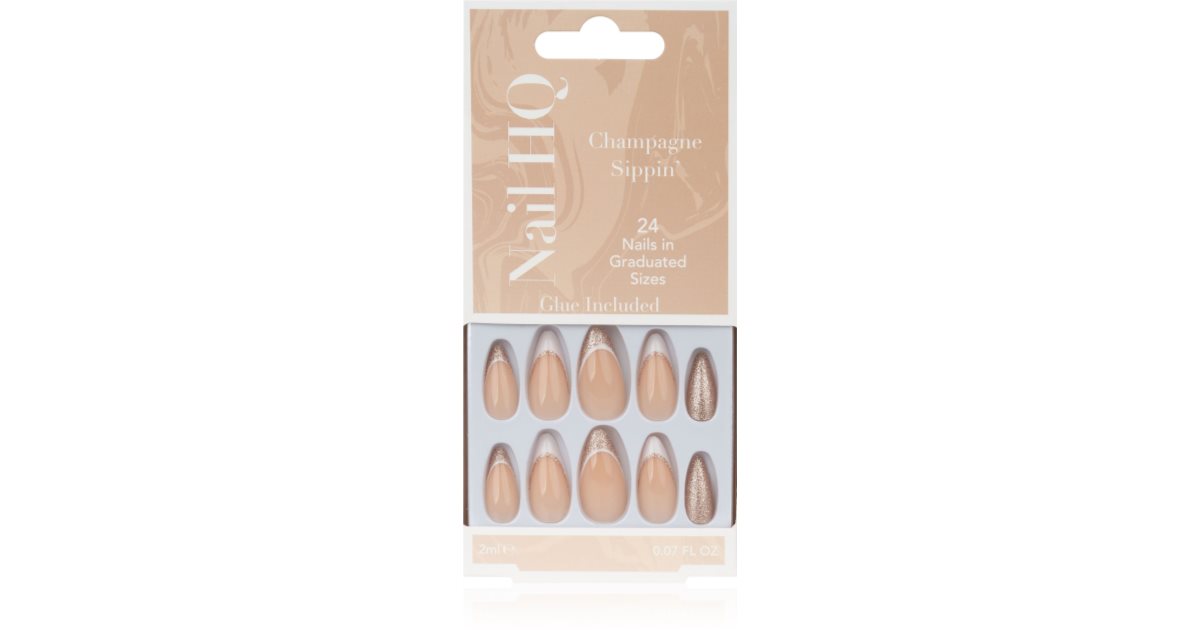 Essence Kunstnägel Set – 12 Nägel + 10 Klebepads, Schwarz, Glänzend, Nanopartikelfrei