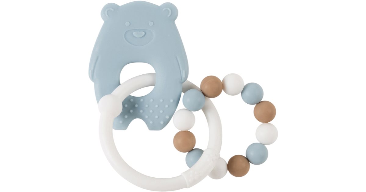 Nattou Teether With Rattle Galaxy Silicone - 10 Cm - Beige