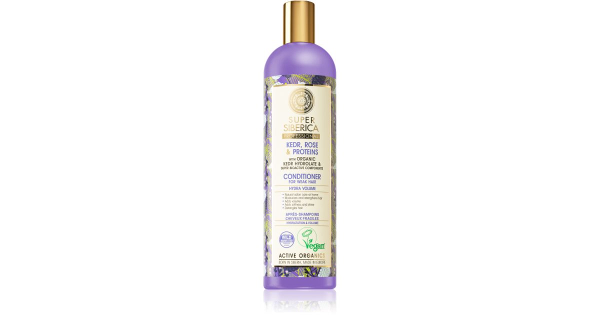 Natura Siberica Kedr, Rose & Protein volume conditioner for weak hair ...