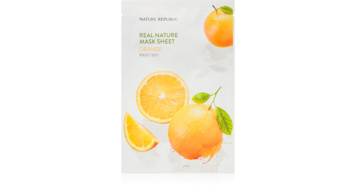 NATURE REPUBLIC Real Nature Orange Mask Sheet masque hydratant en tissu ...