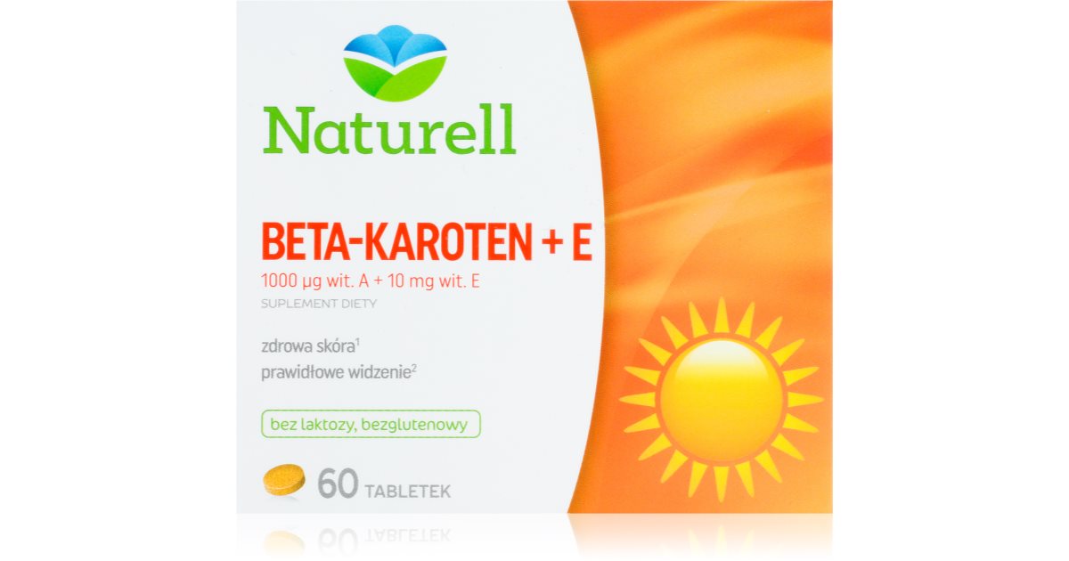 Naturell Betakaroten + E tabletki na piękną opaleniznę i zdrową skórę