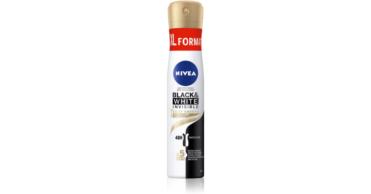 Nivea Black & White Invisible Silky Smooth antitranspirante em spray para  mulheres