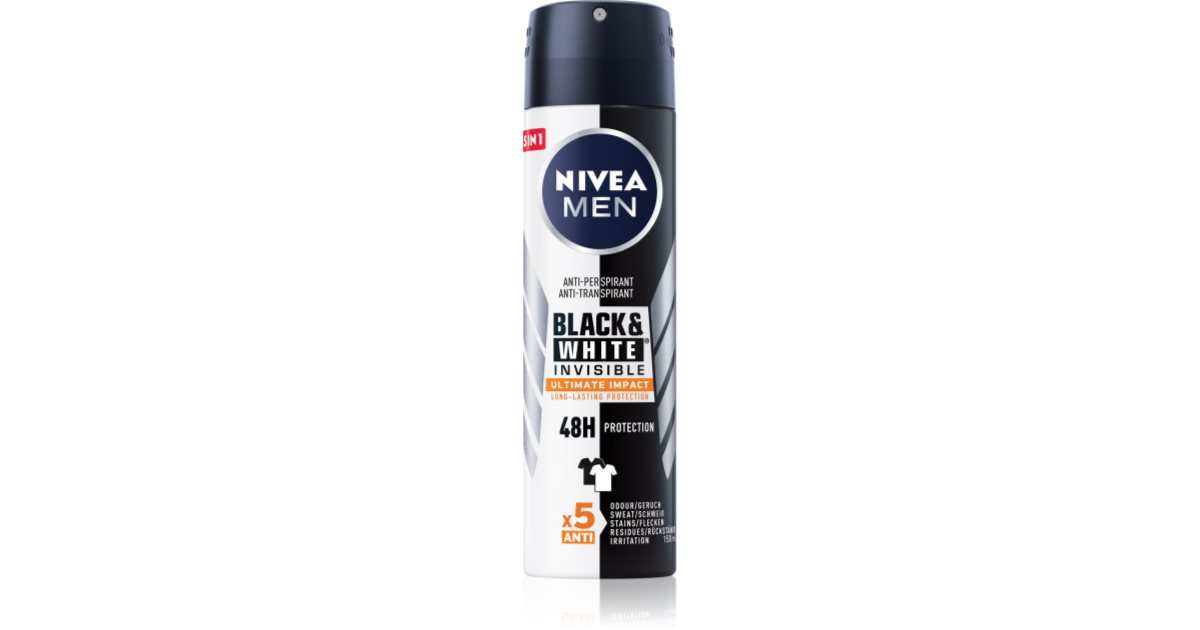 Nivea Men Invisible Black & White spray antitranspirant pour homme notino.fr