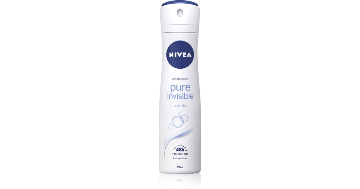 NIVEA Pure Invisible Deo-Spray Original – 48h Schutz, Hinterlässt Keine Rückstände – 8x150ml Packung