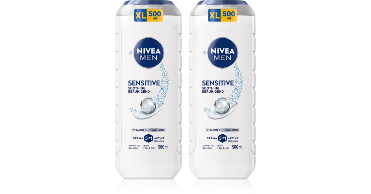 Nivea Men Sensitive 3-in-1 Duschgel 250 Ml – Alkoholfrei, Mit Bambusextrakt, Für Körper, Gesicht & Haare