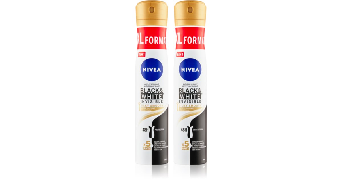 Nivea Black & White Invisible Silky Smooth antiperspirant spray