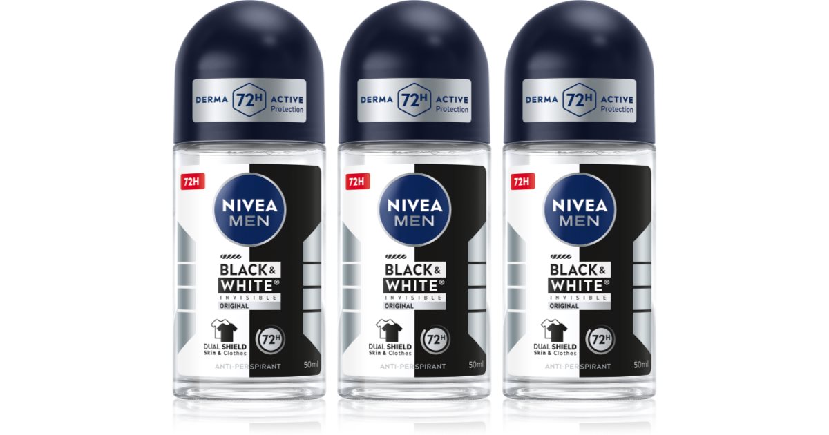 NIVEA MEN Black & White Invisible Original Antitranspirant Deoroller ...