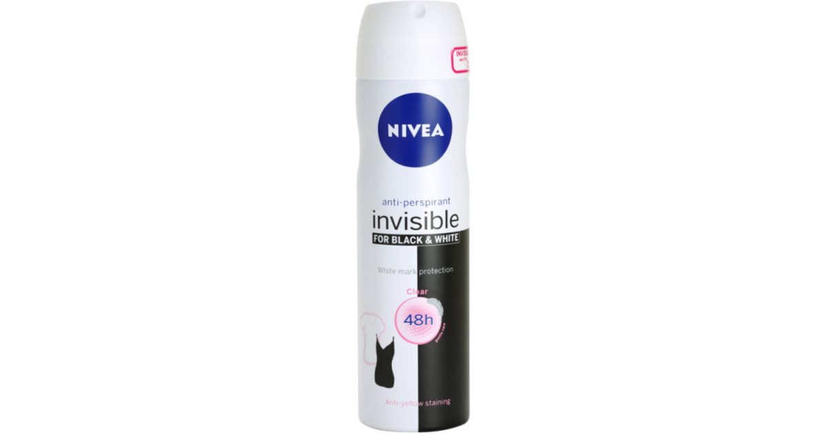 Nivea Invisible Black & White Clear Deo Spray 150 Ml | Antitranspirant & Deodorant Ohne Weiße Rückstände
