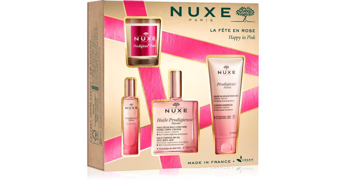 Nuxe Set 2023 Happy in Pink Christmas gift set (for face, body and hair