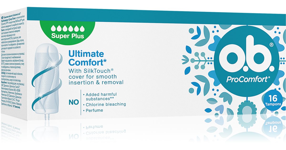 O.b. Pro Comfort Tampons Super – 16 Stück, Mit DynamicFit-Technologie & SilkTouch-Beschichtung