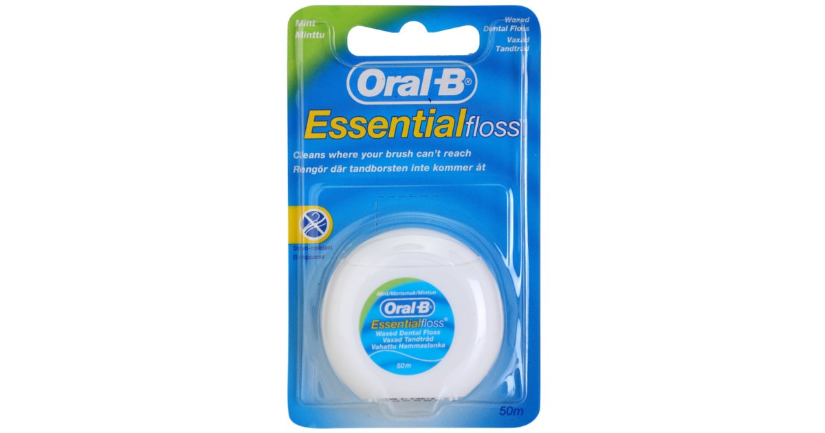 Tangle Udgående Betjening mulig Oral B Essential Floss Waxed Dental Floss with Mint Flavor | notino.ie