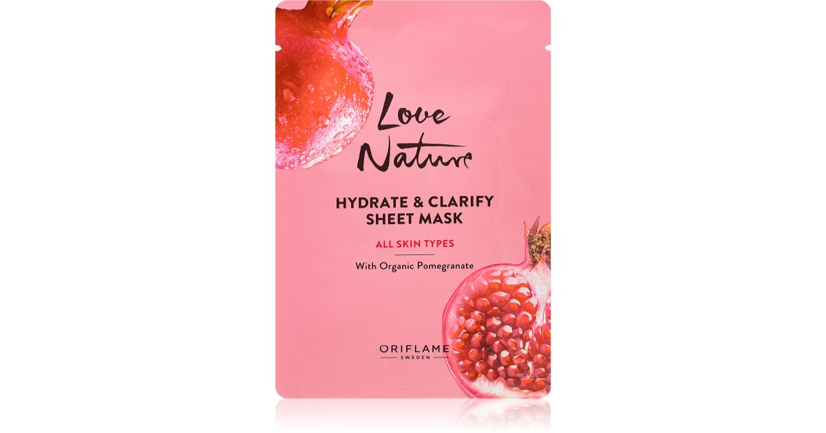 Oriflame Love Nature Pomegranate moisturising face sheet mask notino