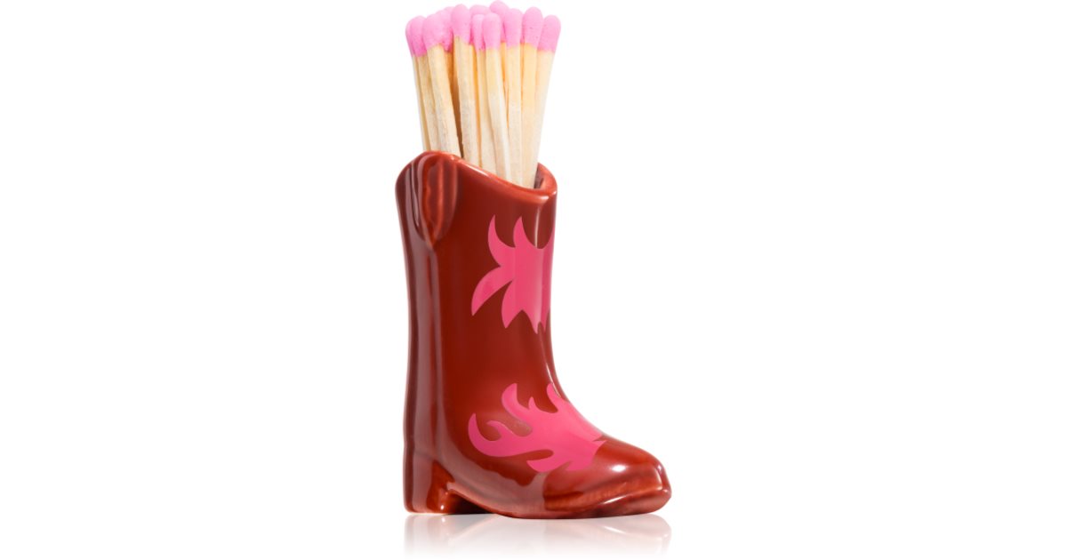 Paddywax Cowboy Boot Match Holder matches Red & Pink Flame | notino.co.uk