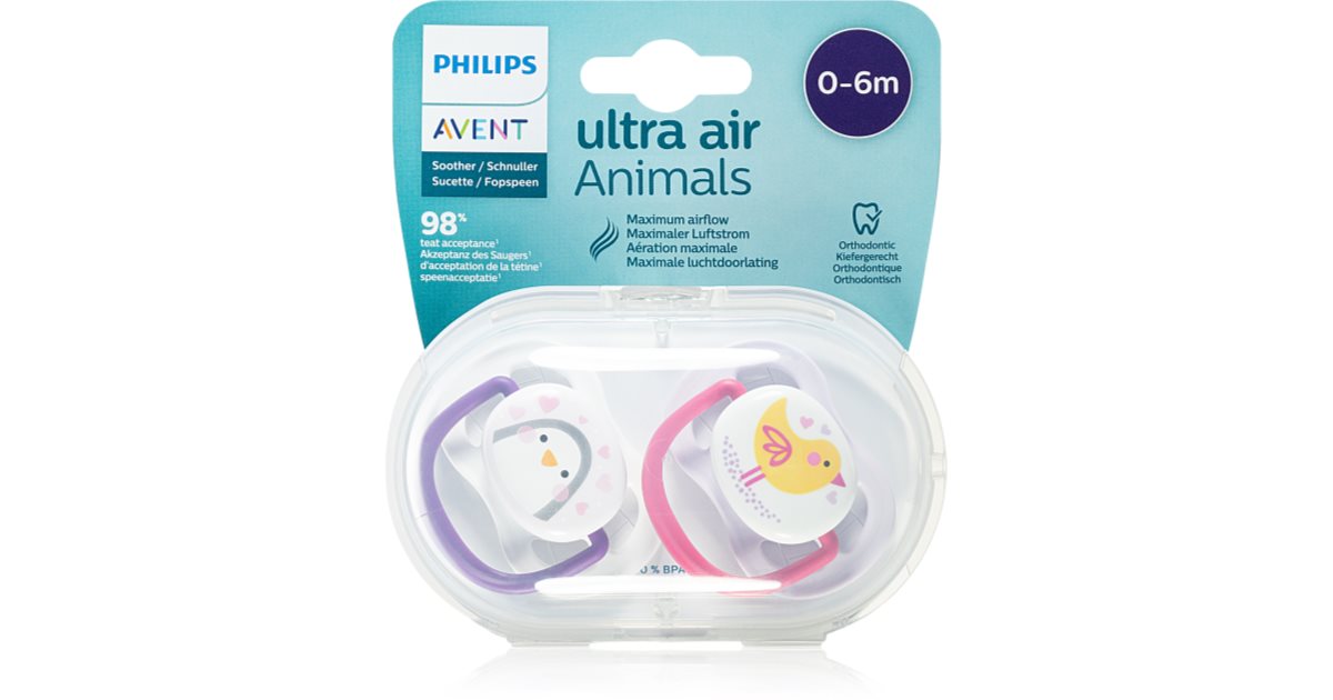Chupete Philips Avent 0-6 Meses Ultra Air Animals