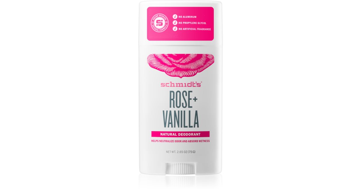 Schmidts Rose Vanilla Deodorant Stick Uk 6885