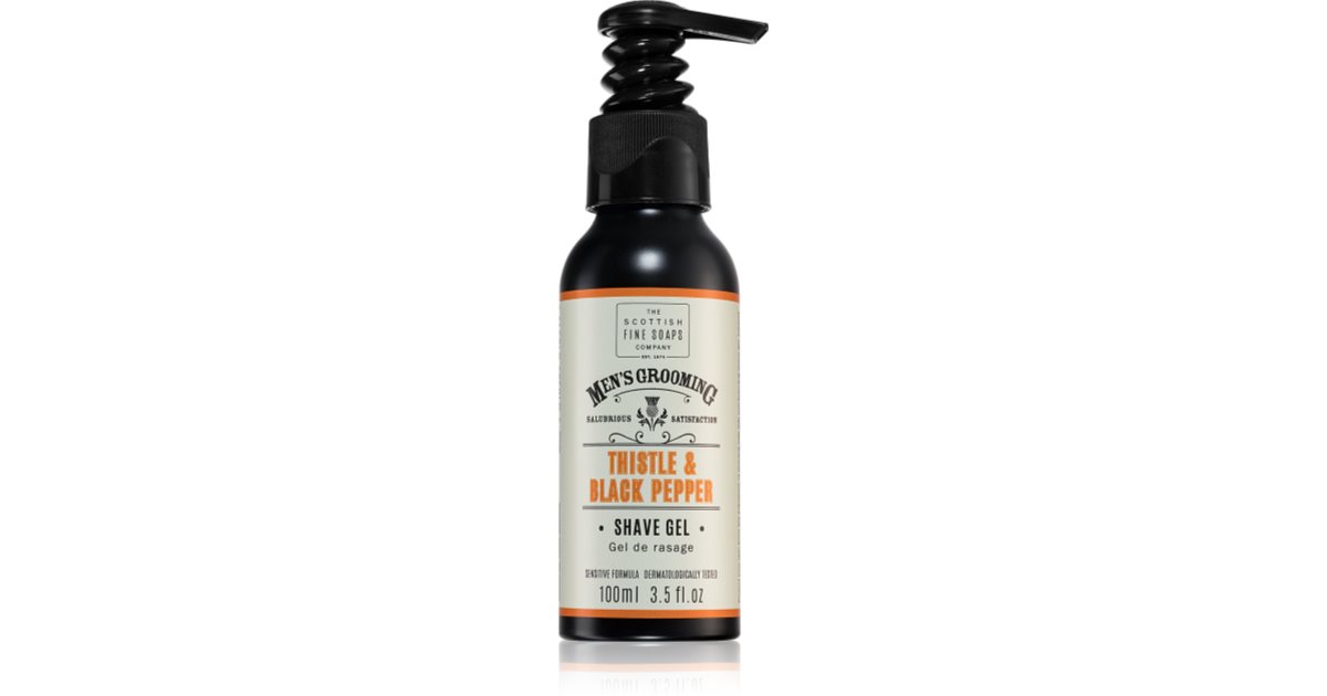 Scottish Fine Soaps Men's Grooming Set – Thistle & Black Pepper, Mit Duschgel, Shampoo & Balsam