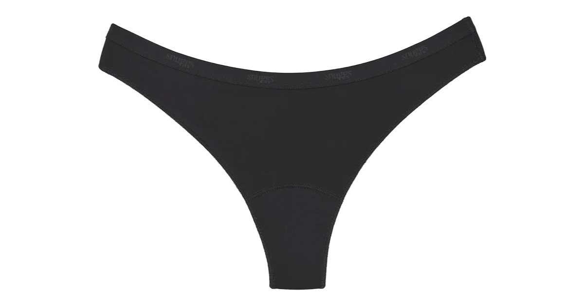 Snuggs Period Underwear Brazilian: Light Flow Black cloth period knickers  for light menstruation
