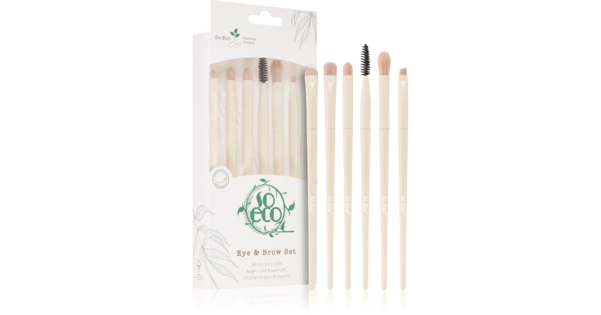 So Eco Duo Augenbrauenpinsel – Bambusgriff & Synthetische Borsten | Vegan & Plastikfrei Verpackt