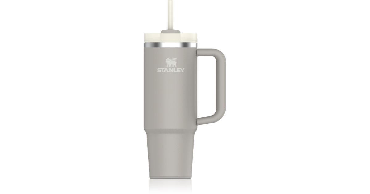Stanley Quencher H2.0 FlowState Gobelet Isotherme 887 Ml - Acier Inoxydable Avec Paille, Cendré