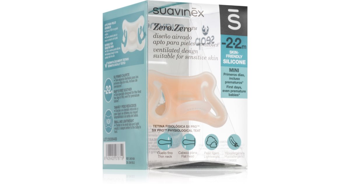 Suavinex Dummy Zero,Zero 2 mesi Adatto ai neonati prematuri Adapté aux  Bébés Prématurés - Easypara