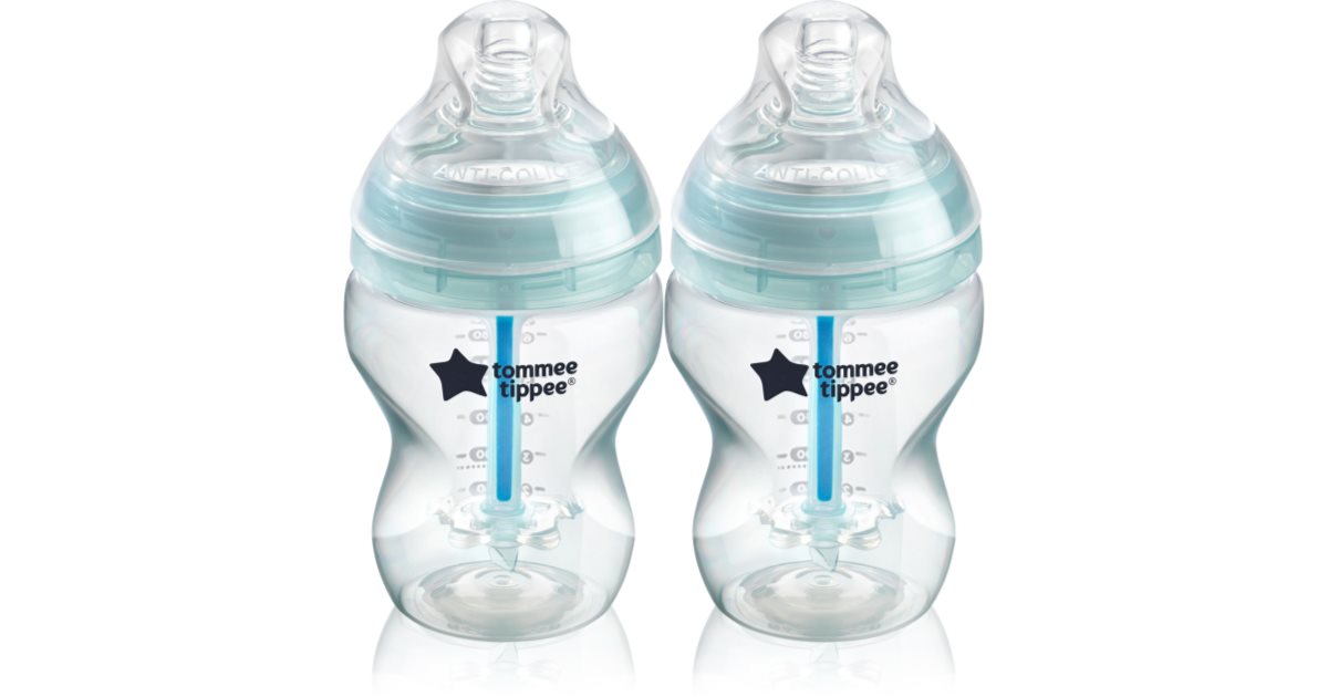 Tommee Tippee Babyflasche Closer To Nature - Brustähnlicher Sauger, 260ml, 2er Pack