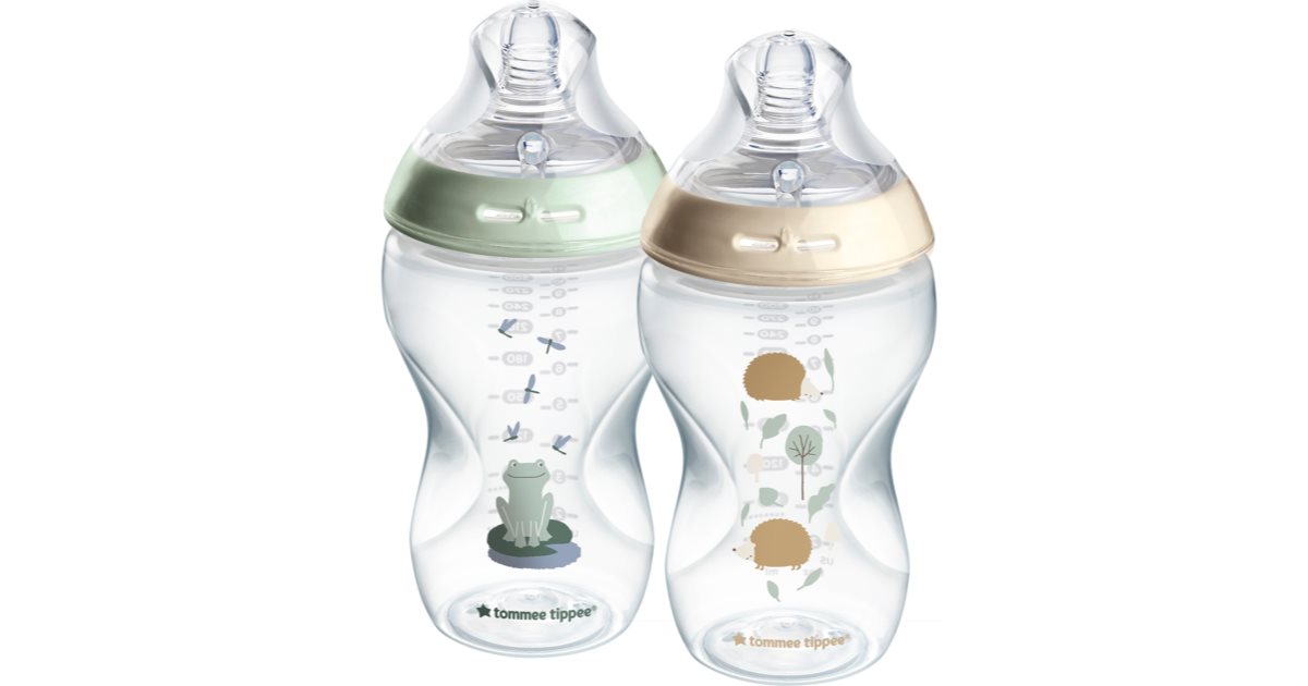 Tommee Tippee Natural Start Anti-Colic Glass Baby Bottle, 340ml, 3+ months Blue main image 1