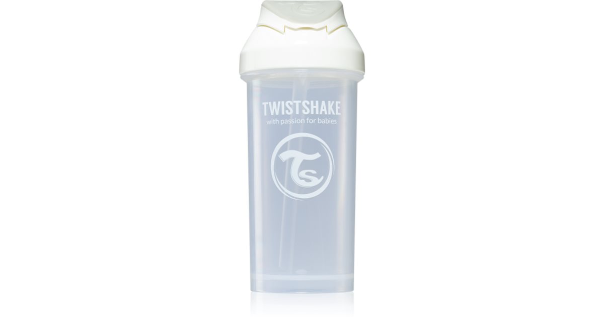 Twistshake Straw Cup White gourde avec paille