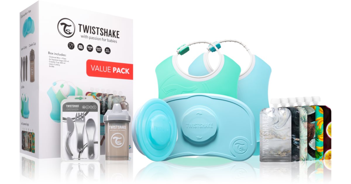 Twistshake Click-Mat Platte | Anti-Rutsch-Geschirrset für Babys