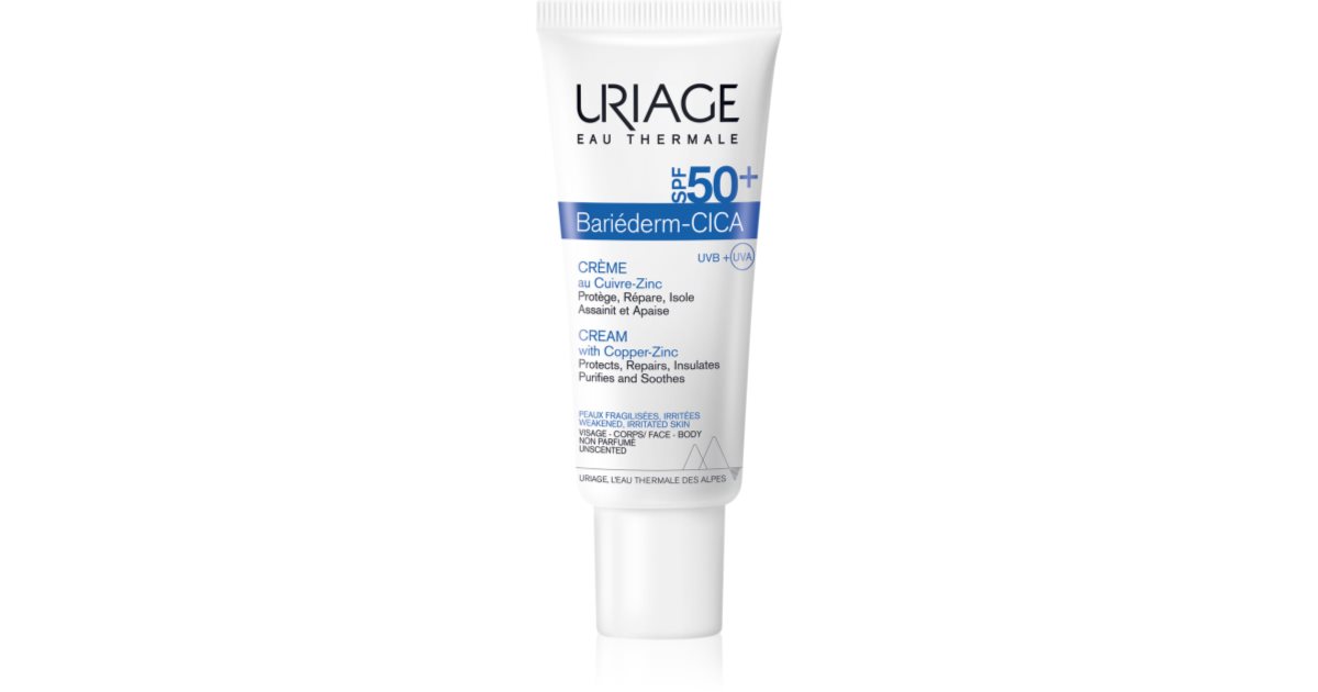 Uriage Bariéderm Cica-Cream with Copper-Zinc SPF 50+ reparativní krém s ...