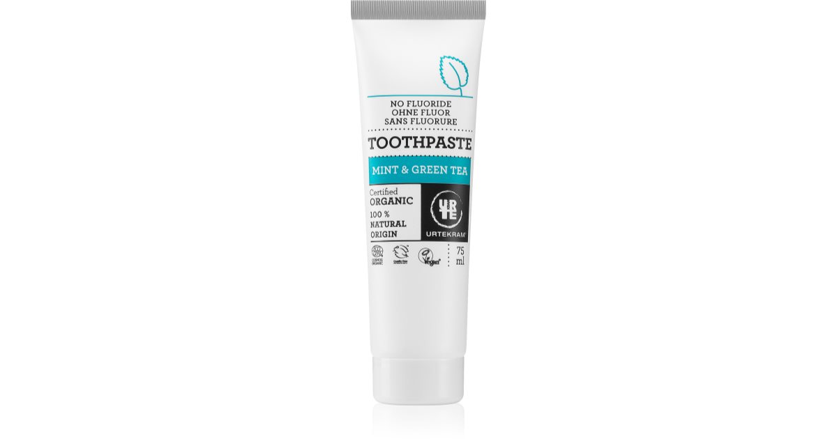 Dentifrice Urtekram Menthe Et Thé Vert - Sans Fluor - 75 Ml - Soin Quotidien Naturel