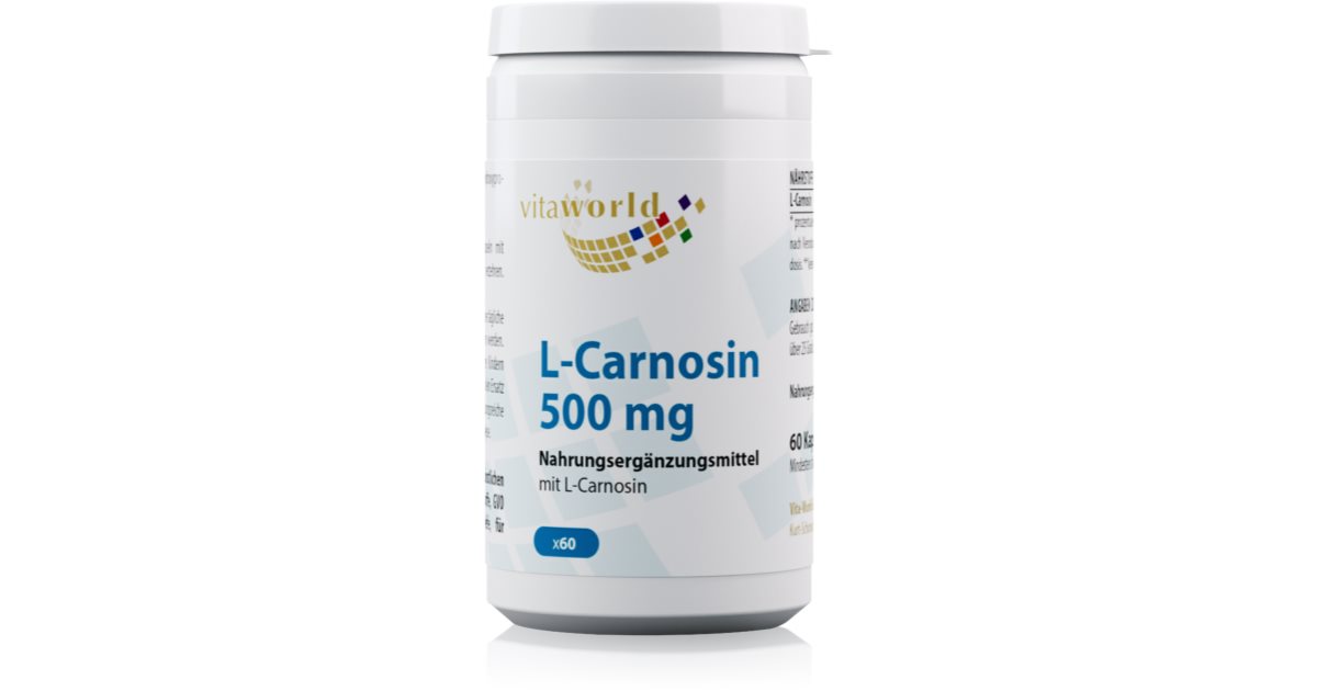 L-Carnosin 500mg Kapseln - Hochdosiert Für Energie & Zellschutz, 60 Stück