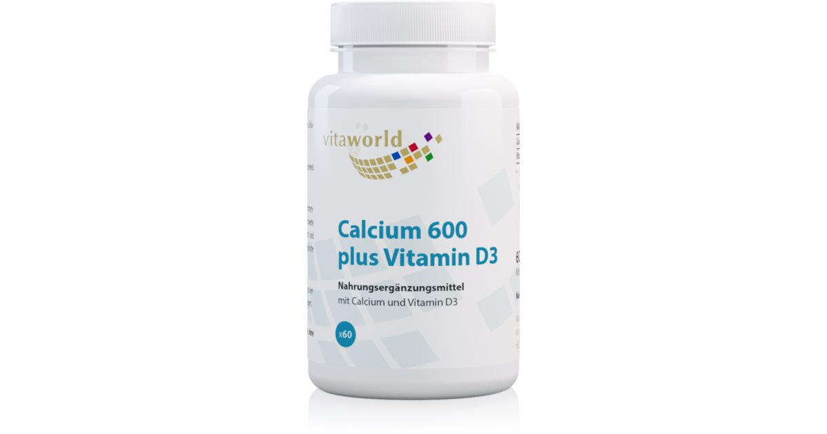 Vita World Calcium 600 + Vitamin D3 Tabletten für eine normale Funktion
