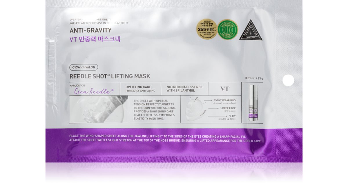 Precise Shot Mask VT Cosmetics Reedle Shot Lifting Mask Intensive Lifting Mask with ...