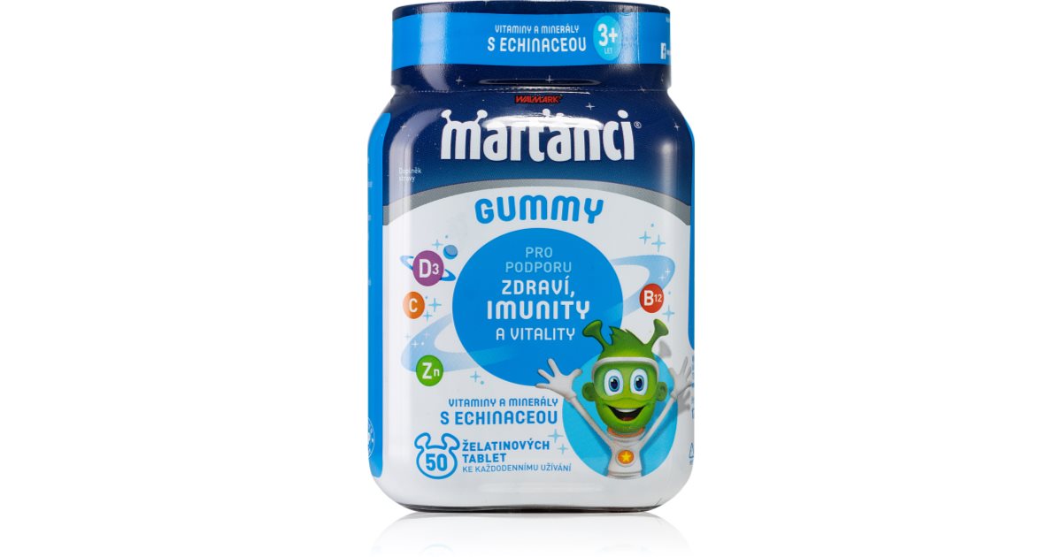 MARŤÁNCI Gummy s Echinaceou multivitaminy se zinkem žvýkací tablety pro